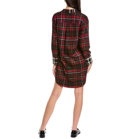 Alice + Olivia - Hallie Plaid High-low Shirtdress In Red - Picture 2 of 12